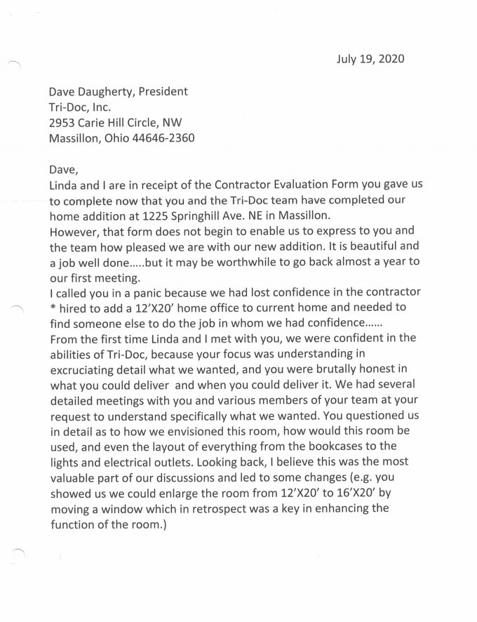 Gary Miller letter 1